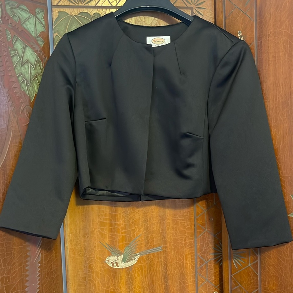 Talbots formal black shrug blazer